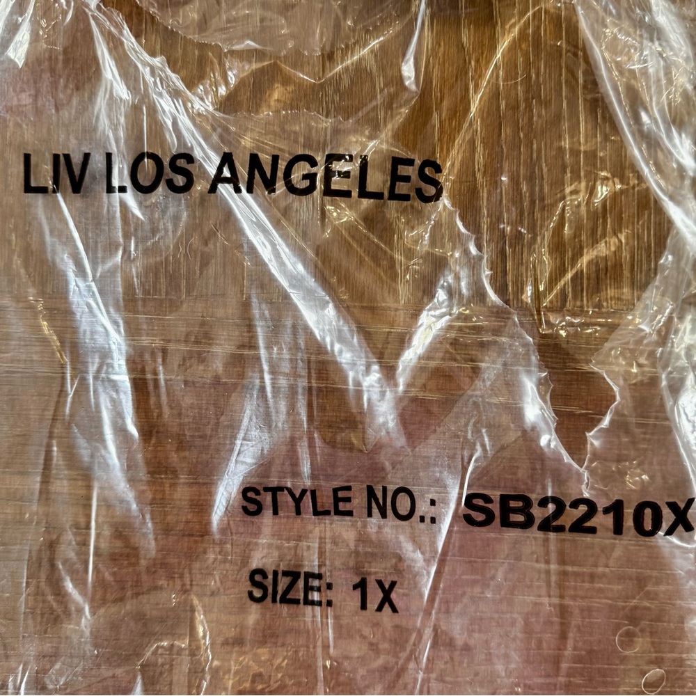 NWT merlot cotton LIV Los Angeles pinktuck blouse 1X - Picture 11 of 14
